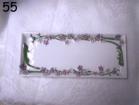 Plateau fleurs mauves